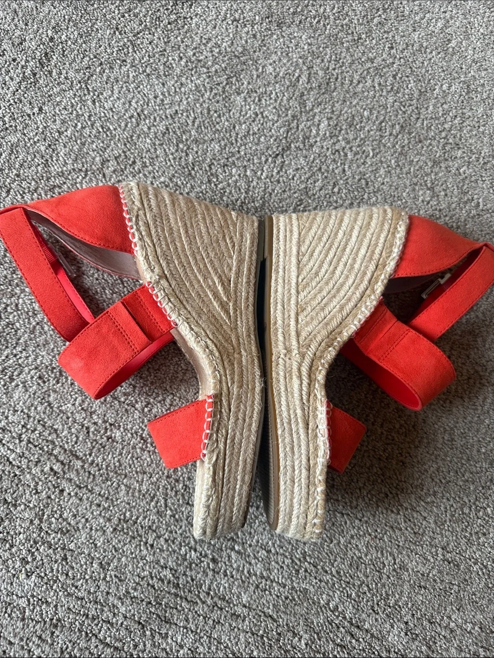 INC International Concepts Red Espadrille Wedge Sandals with Ankle Strap